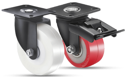 Black coated caster wheel