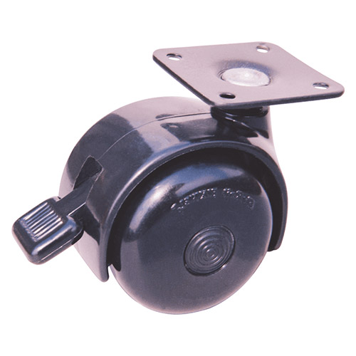 Nylon royal brake Black coated caster wheel