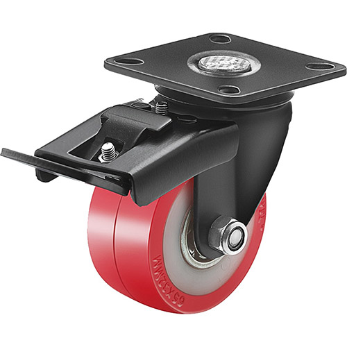 Black coated caster 1009-200-mm-fortuner-3